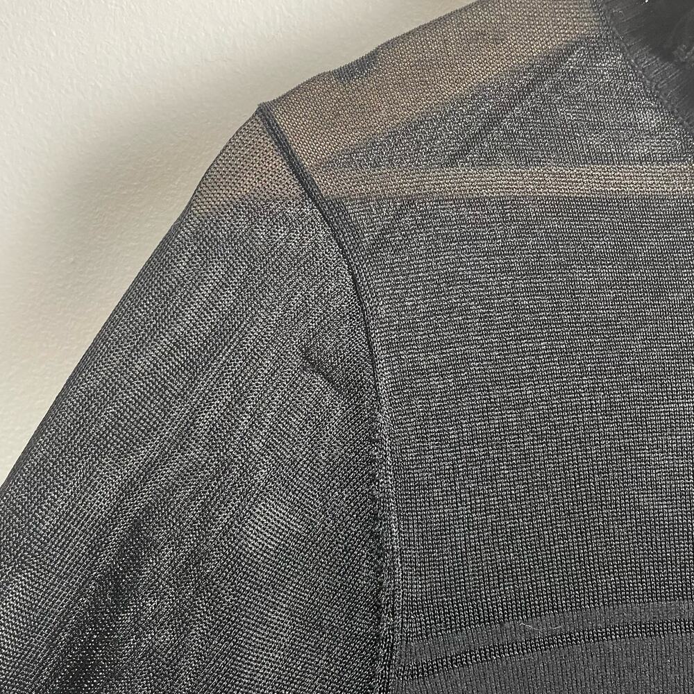French Connection Lindsey Sheer Yoke Long Sleeve Sweater Dress Black Size M - Picture 12 of 12